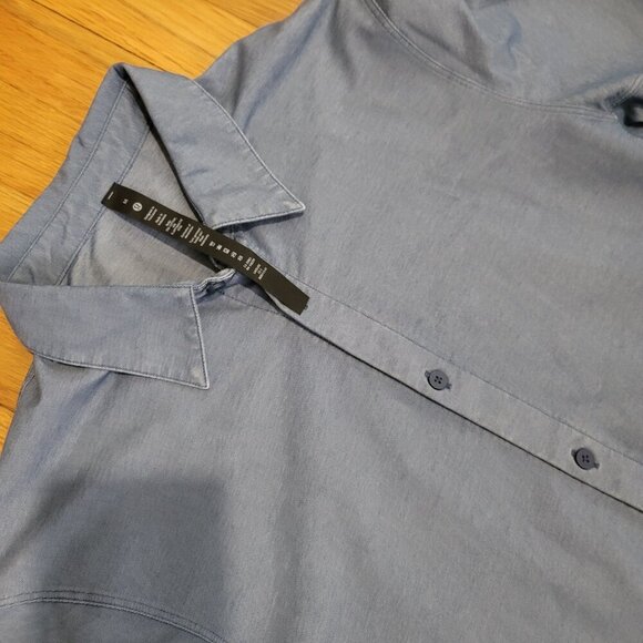 Lululemon Commission Long Sleeve Blue Shirt Men's Button Front Excellent - Picture 5 of 6